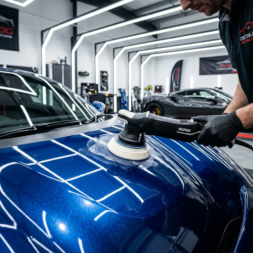 Multi-stage dual-action buffer machine paint correction process